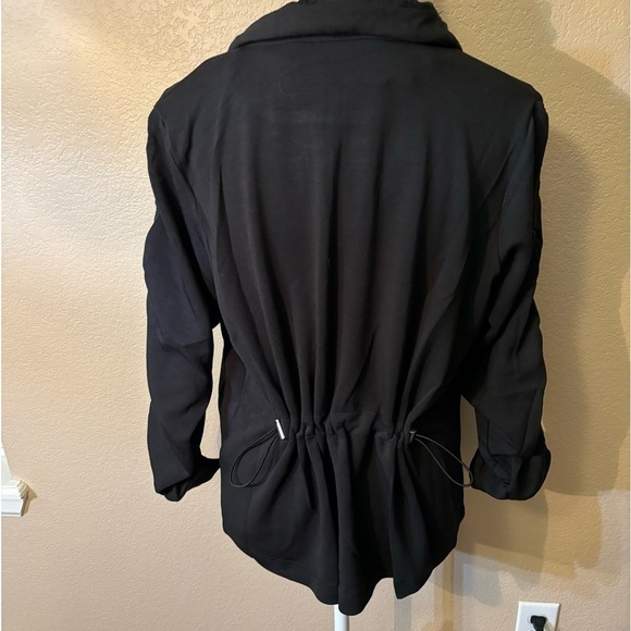 NWT Democracy Jacket Medium Black Soft Stretchy Steel-tone Zippers Pullstrings - Picture 6 of 16